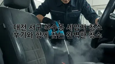 대전 서구 복수동 세입자 청소: 후기와 함께 찾는 완벽한 청소